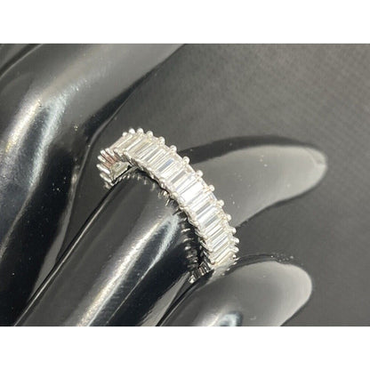 Silver Plated Baguette CZ Ring (Sz 7) Chic Stylish Trendy Fashion Stunning NWT