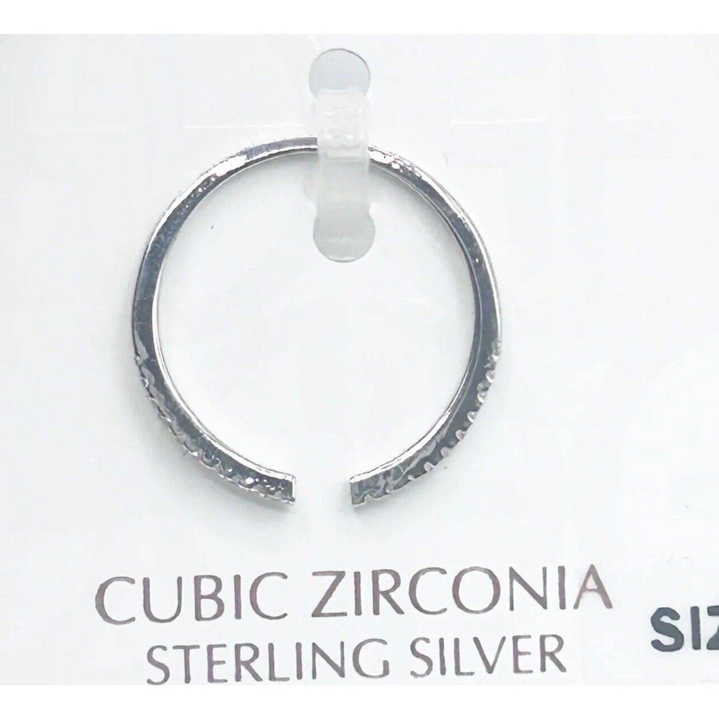 Sterling Silver CZ Open Band Ring (Sz 7) Style Fashion Trendy Shiny Minimal NWT