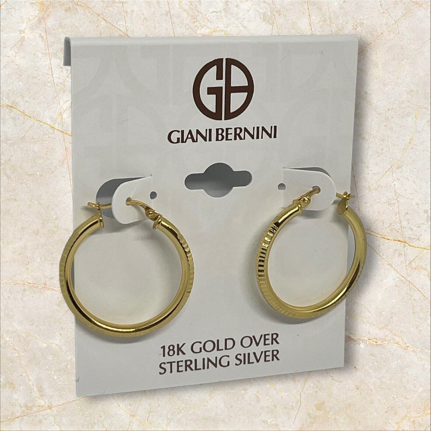 18K Gold Vermeil Textured Hoop Earrings Chic Minimal Everyday Wear Fashion Style