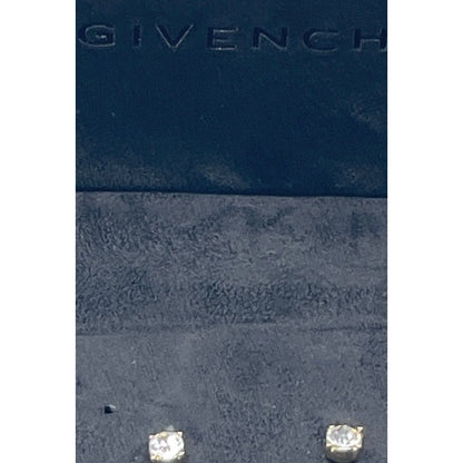 Givenchy Gold Tone CZ Stud Earrings Designer Fashion Everyday Wear Elegant NWT