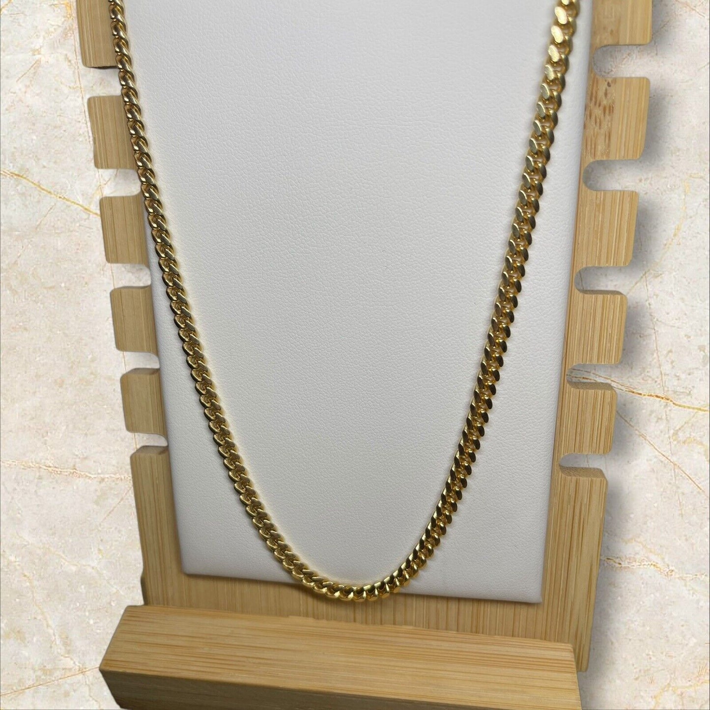 THICK 18K Gold Over Sterling Silver Chain Necklace Curb 24” Style Fashion