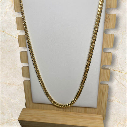 THICK 18K Gold Over Sterling Silver Chain Necklace Curb 24” Style Fashion