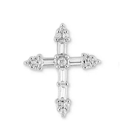 Sterling Silver CZ Cross Stud Earrings Faith Elegant Minimal Stylish Fashion NWT