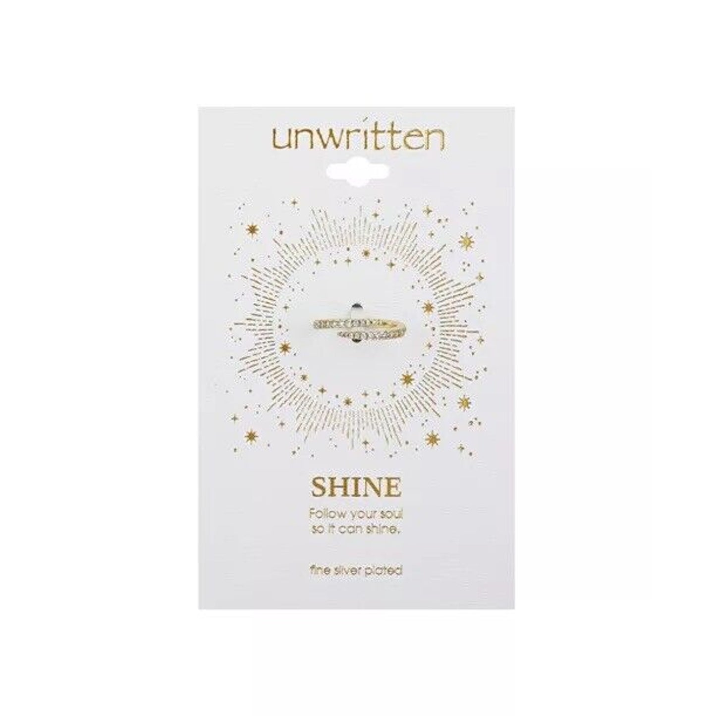 Unwritten Gold Plated Ring (Size 7) CZ Stylish Fashion Trendy Chic Elegant Shiny