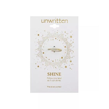 Unwritten Gold Plated Ring (Size 7) CZ Stylish Fashion Trendy Chic Elegant Shiny
