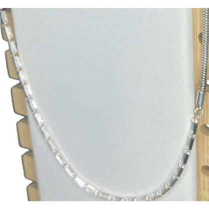 Silver Plated CZ Tennis Snake Chain Necklace (15 cts. t.w) Stunning Chic Glitzy