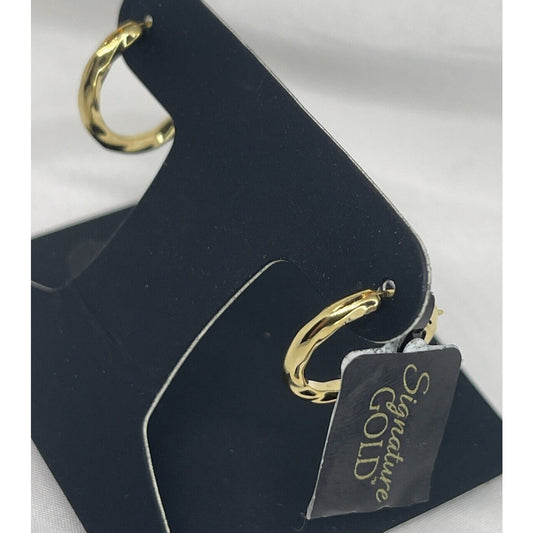 14K Gold Over Resin Textured Hoop Earrings Stunning Elegant Trendy Chic Fashion