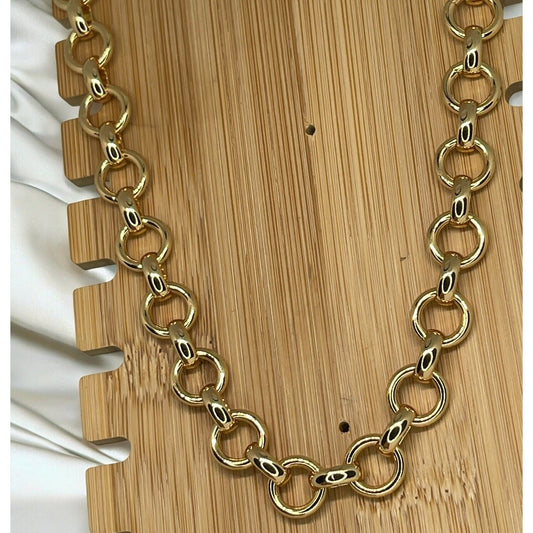 18K Gold Plated Chain Necklace Trendy Fashion Stylish Stunning Chic Statement