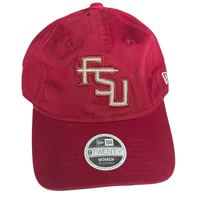 FSU Noles Adjustable Womens Hat New Era Embroidered Logo Red Ballcap NCAA NWT