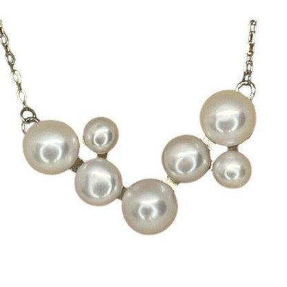 Pearl Cluster (4-8mm) Sterling Silver Necklace Luxury Fashion Chic Trendy Style