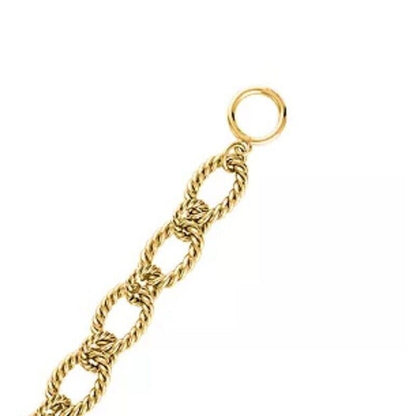 Oma Tha Label 18K Gold Plated Rope Bracelet Handmade Textured Trendy Thick NWT