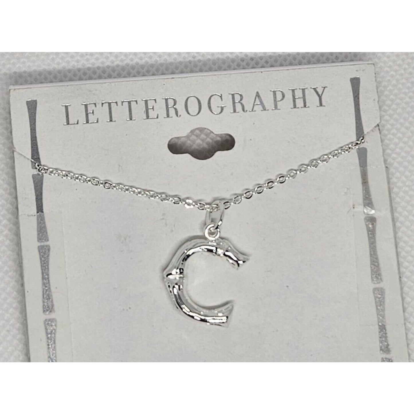 Silver Plated 'C' Initial Pendant Necklace Chic Stylish Fashion Shiny Trendy NWT