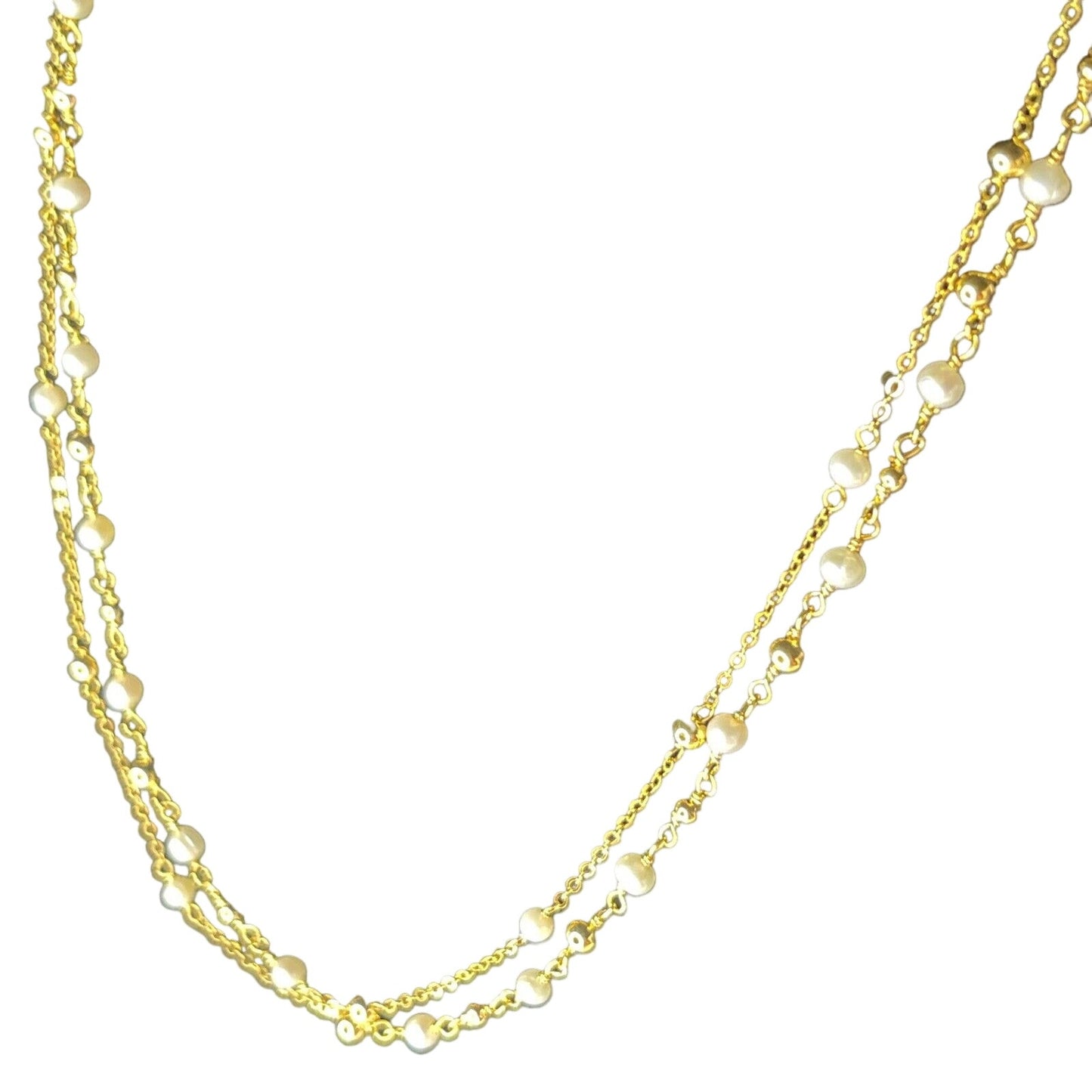 Pearl (3mm) 18K Gold Vermeil Necklace Layered Luxury Stylish Chic Trendy Fashion