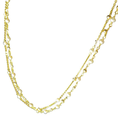 Pearl (3mm) 18K Gold Vermeil Necklace Layered Luxury Stylish Chic Trendy Fashion