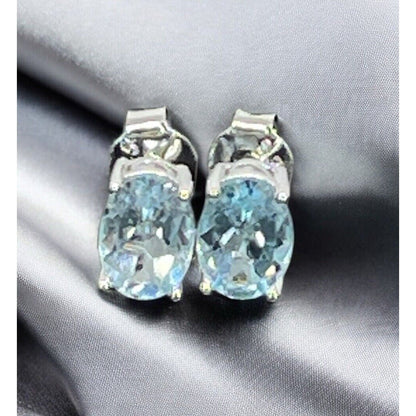 LUXY Gems Natural Blue Topaz Sterling Silver Earrings (1.8 cts.) Luxury Fashion