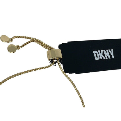 DKNY Gold Tone Crystal Slider Bracelet Circle Charm Fashion Stunning Chic Trendy