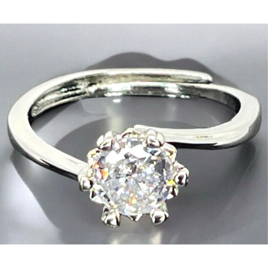 Moissanite (1 Carat) Sterling Silver Engagement Ring Luxury Promise Solitaire