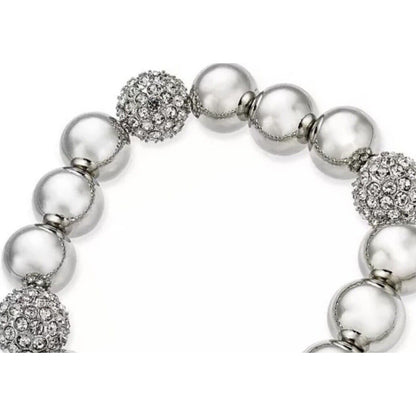 Alfani Silver Tone Pave Ball Crystal Bracelet Stunning Chic Elegant Stretch NWT