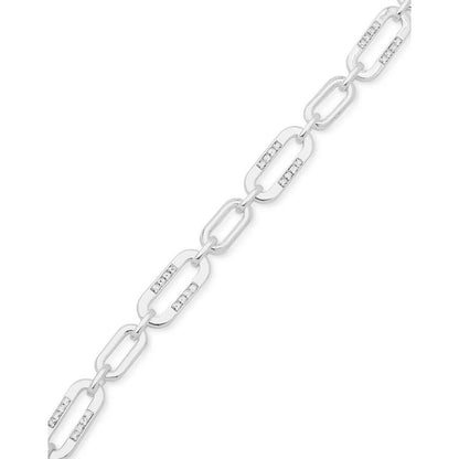 Anne Klein Silver Tone Crystal Chain Link Bracelet Style Chic Trendy Shiny NWT