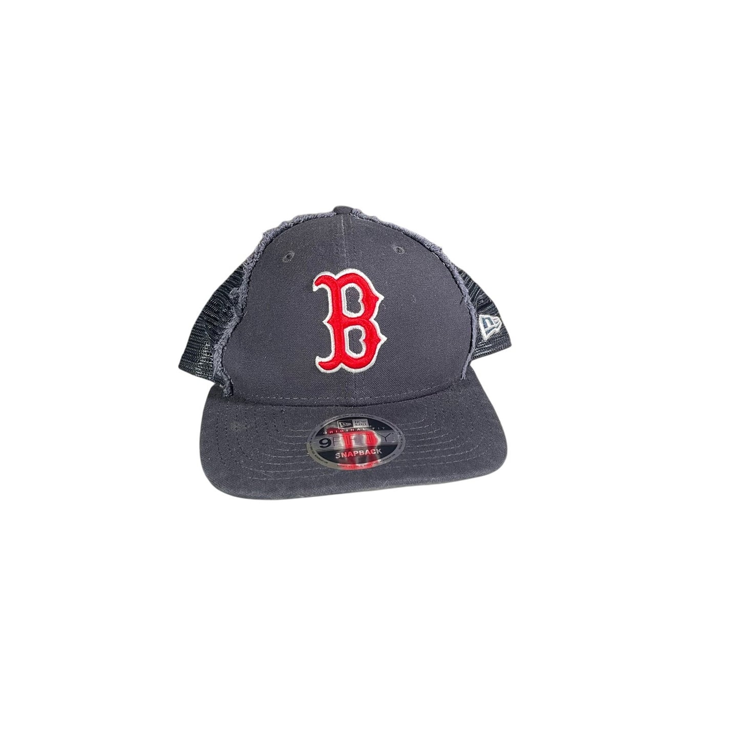 Boston Redsox Ripped Snapback Trucker Hat New Era B Logo MLB Baseball Ballcap