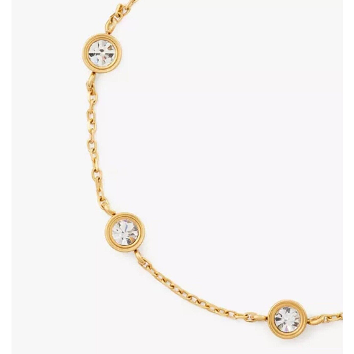 Kate Spade Gold Plated Crystal Station Bracelet CZ Chic Stunning Trendy Fashion