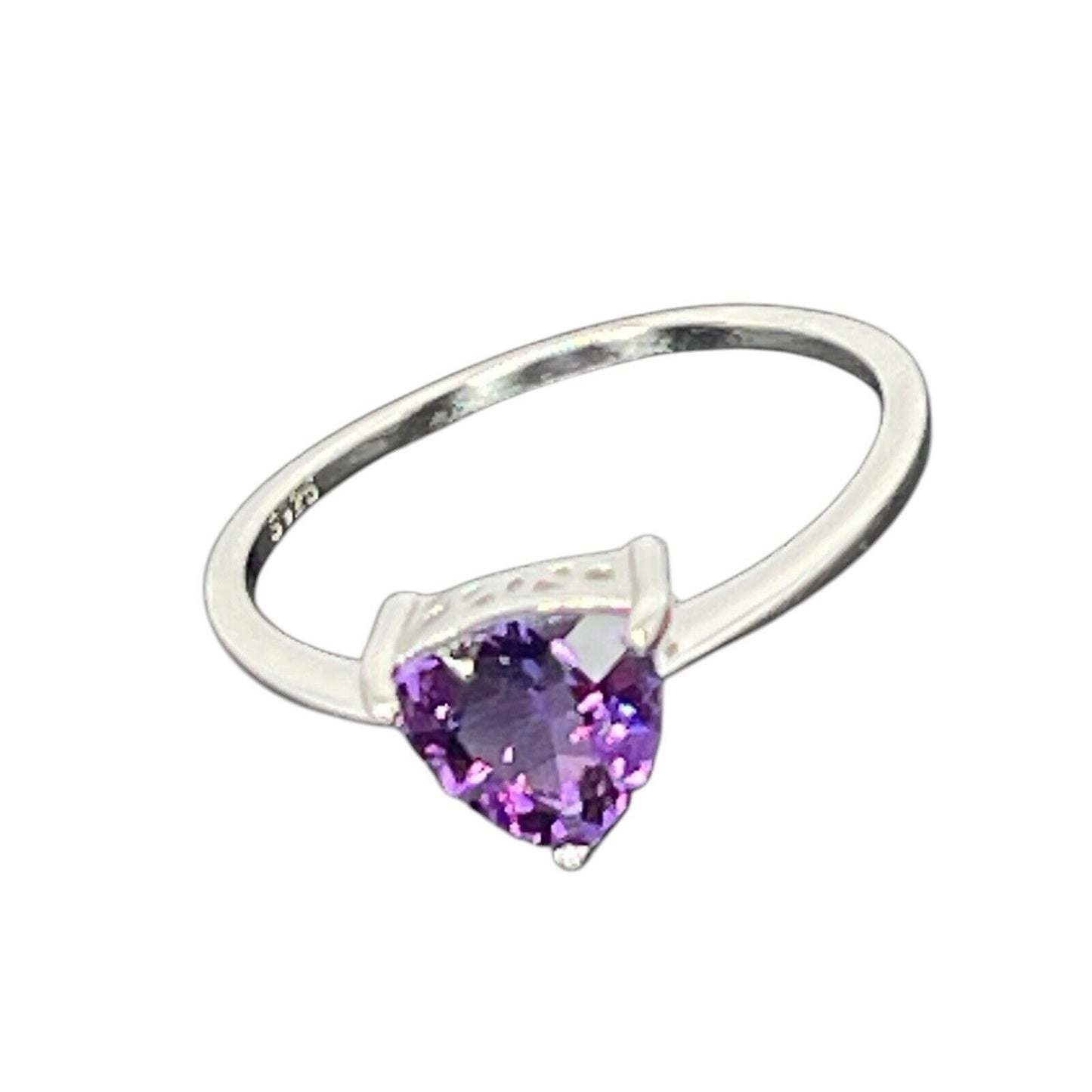 LUXY Gems Natural Amethyst Sterling Silver Ring (1 ct.) Luxury Fashion (Sz 8)