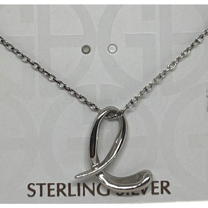 Sterling Silver 'E' Initial Pendant Necklace Chic Style Trendy Stunning Fashion