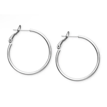 Sterling Silver Hoop Earrings Fashion Minimal Stylish Shiny Trendy Everyday Wear