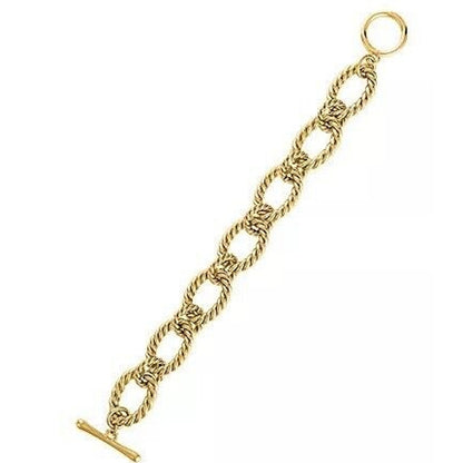 Oma Tha Label 18K Gold Plated Rope Bracelet Handmade Textured Trendy Thick NWT