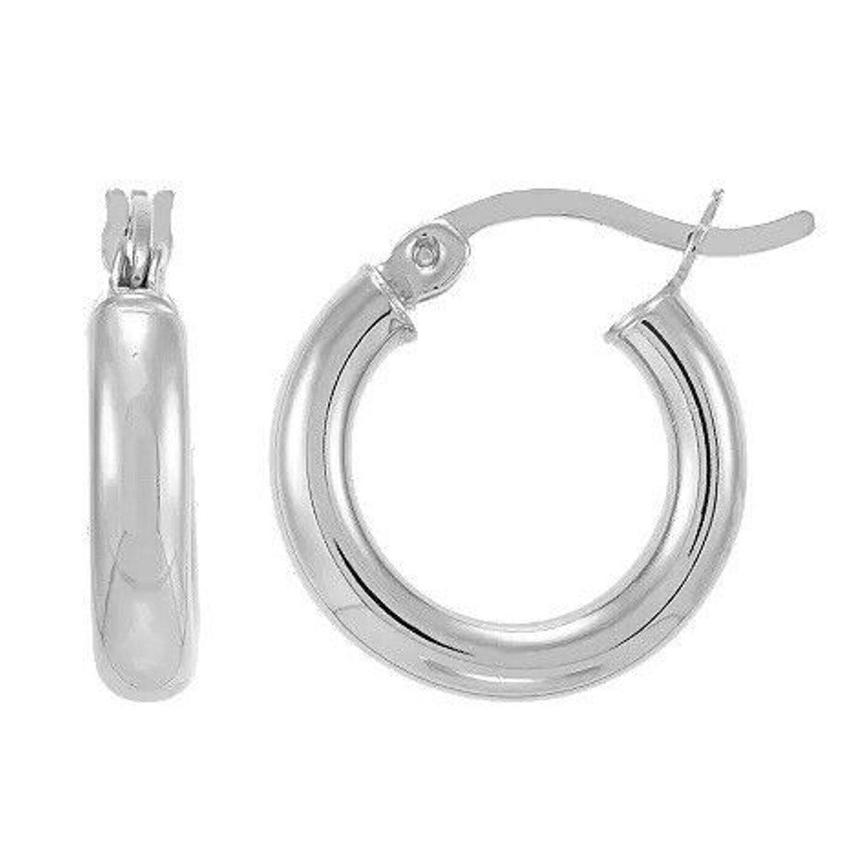 Sterling Silver Hoop Earrings Elegant Minimal Chic Fashion Trendy Everyday Wear