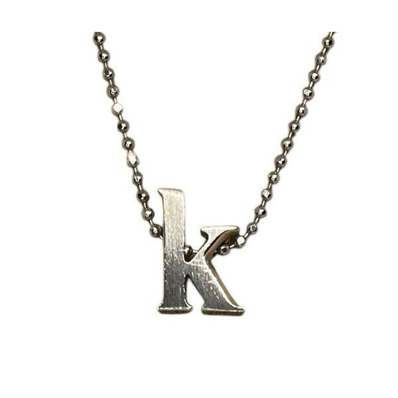 Alex Woo Sterling Silver ‘K’ Initial Pendant Necklace NY Designer Luxury Fashion