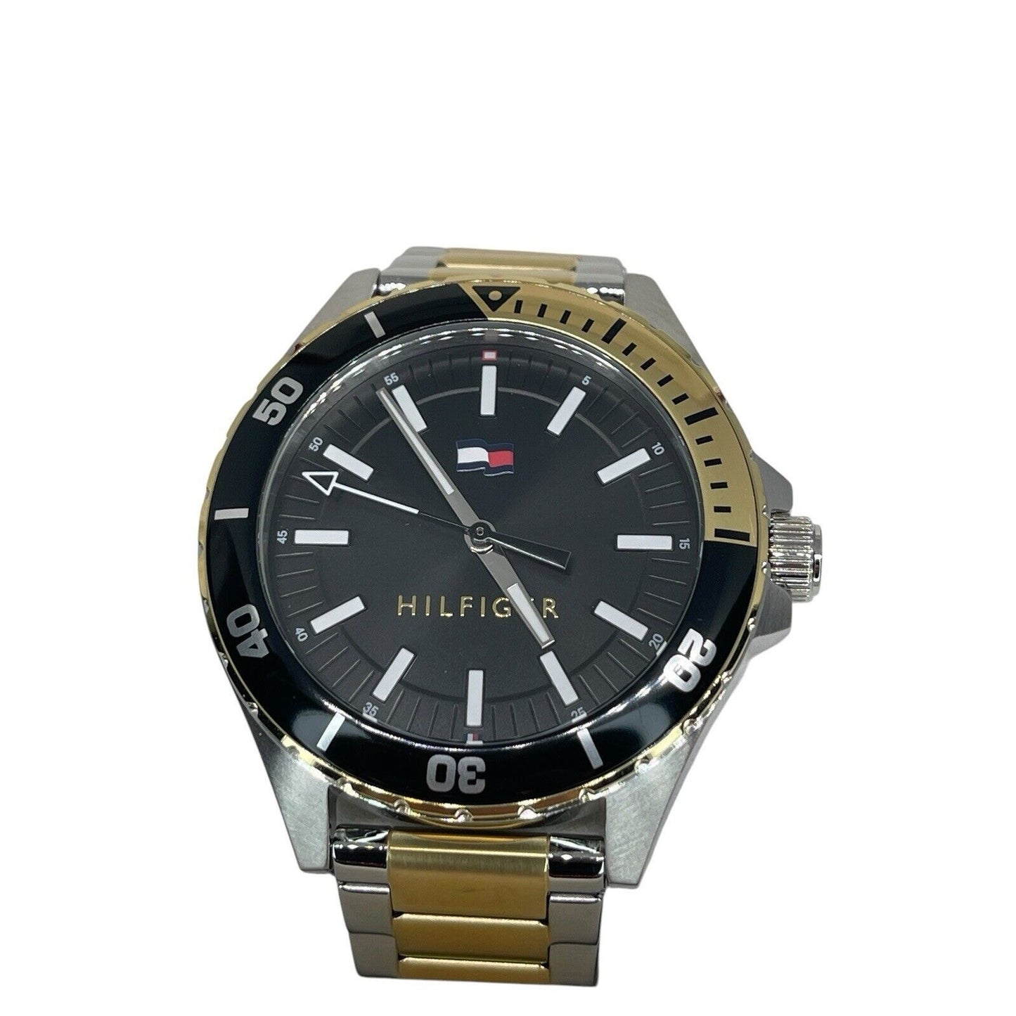 Tommy Hilfiger Two Tone Stainless Steel Bracelet Watch 43mm Sleek Men’s Fashion