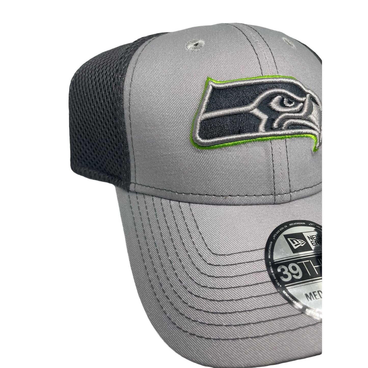 Seattle Seahawks Stretch Fitted Hat SZ M/L New Era Gray Ballcap NFL Football NWT