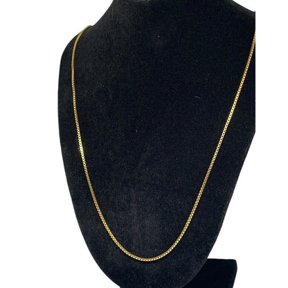 18K Gold Vermeil Box Chain Necklace 24” Dainty Chic Trendy Fashion Stylish NWT