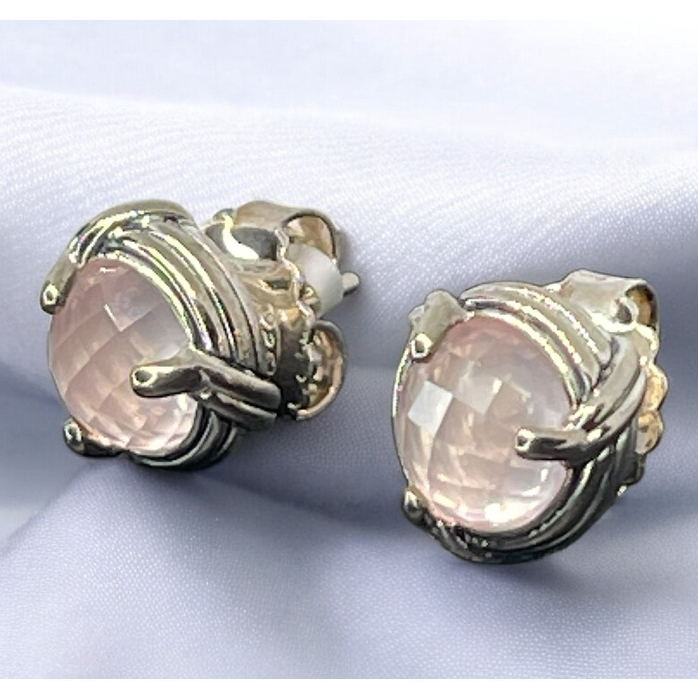 Peter Thomas Roth Natural Rose Quartz Sterling Silver Earrings (4.5 cts.) Luxury