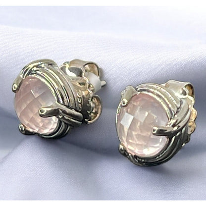 Peter Thomas Roth Natural Rose Quartz Sterling Silver Earrings (4.5 cts.) Luxury