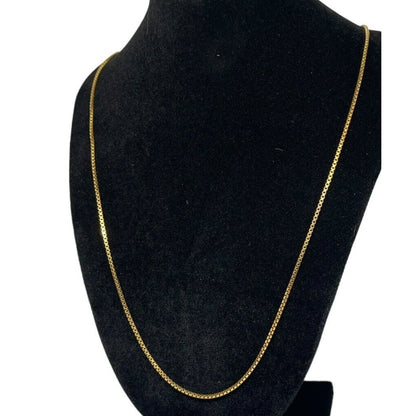 18K Gold Vermeil Box Chain Necklace 24” Dainty Chic Fashion Trendy Stylish NWT