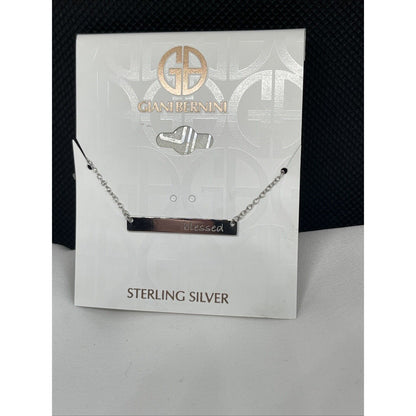 Sterling Silver Blessed Pendant Necklace Elegant Stylish Chic Fashion Trendy NWT