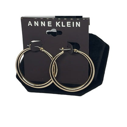 Anne Klein Gold Tone Hoop Earrings Fashion Stylish Elegant Minimal Everyday Wear