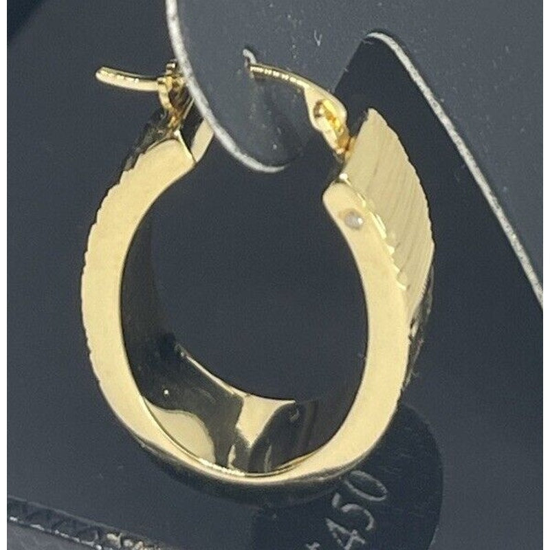 14K Gold Over Resin Textured Hoop Earrings Trendy Stylish Fashion Chic $450 NWT