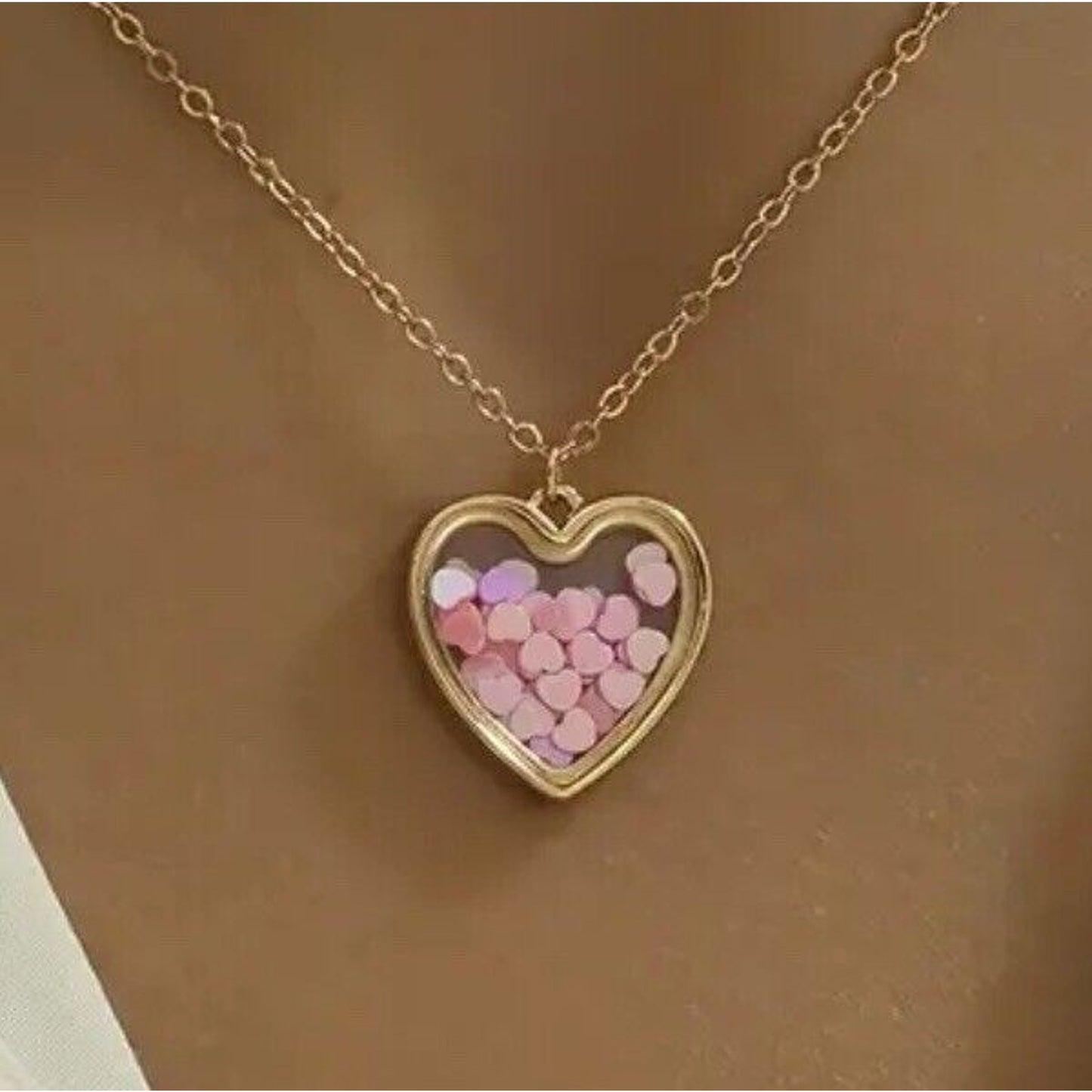 18K Gold Plate 'Heart Full Of Love' Pendant Necklace Chic Stylish Trendy Fashion