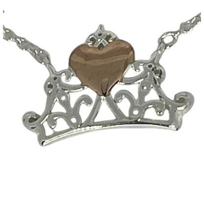 Disney 14K Gold Plated Tiara Pendant Necklace Princess Crown Chic Stylish Trendy