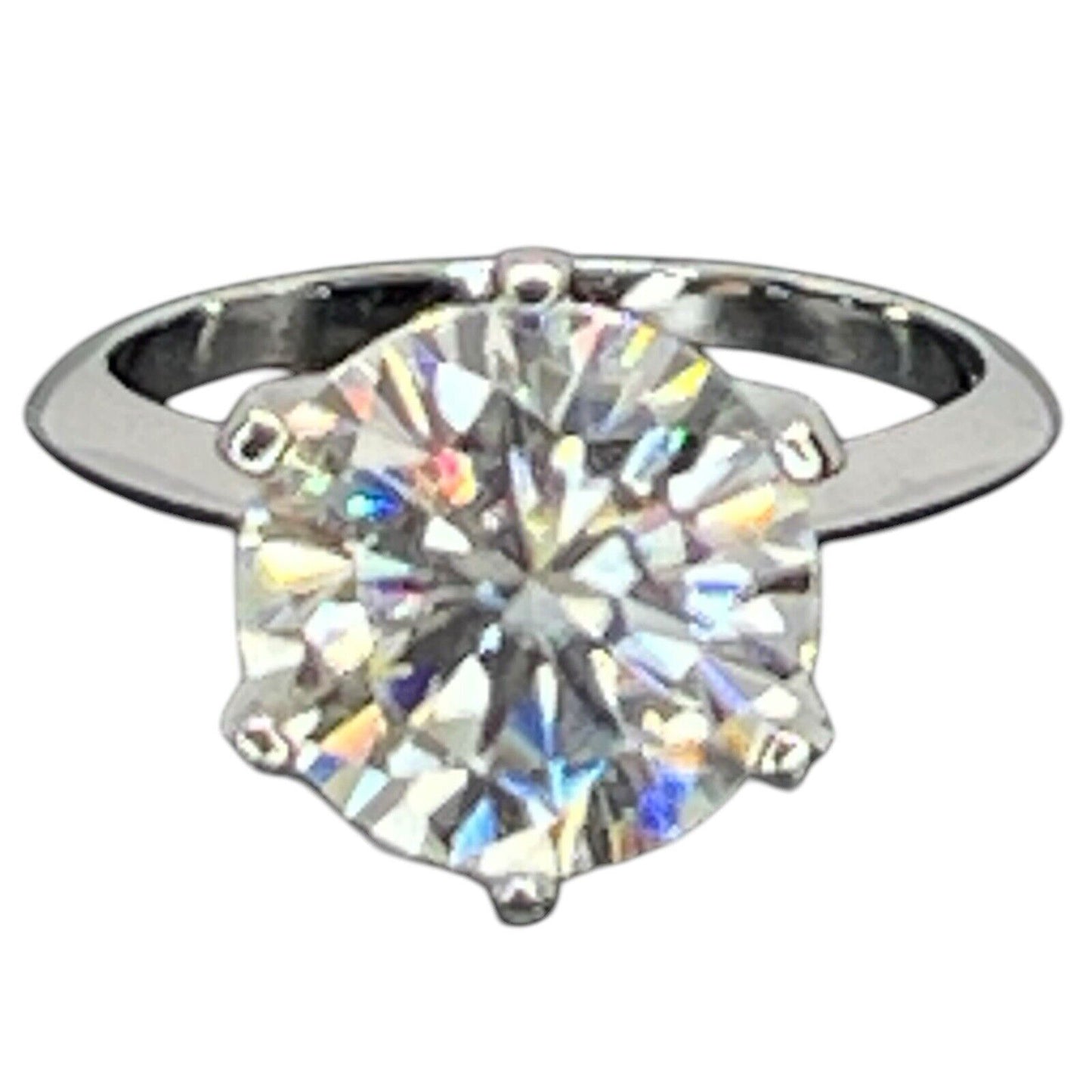 Moissanite (5 cts. t.w.) Sterling Silver Engagement Ring (Sz 7) *GRA Certified*