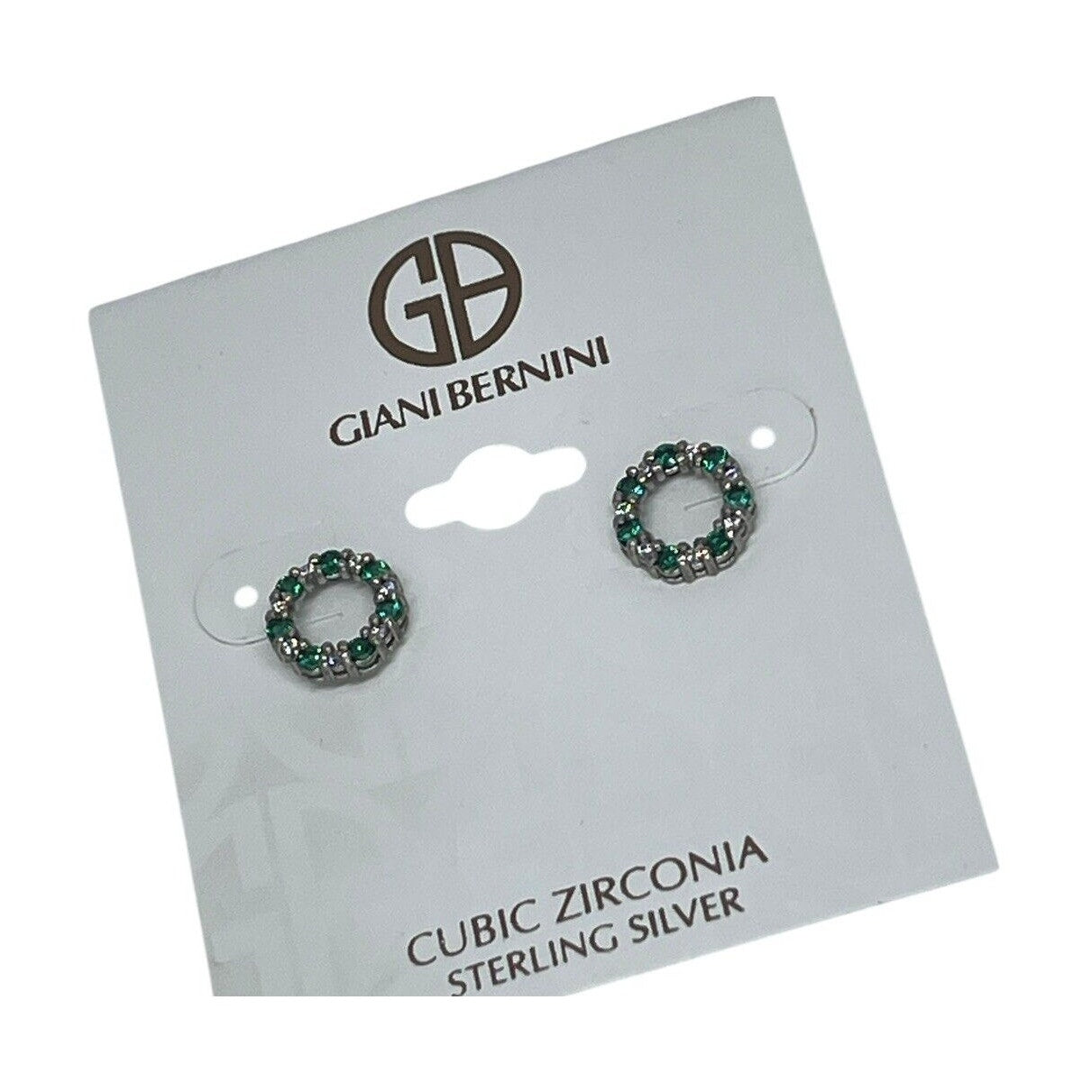 Sterling Silver Lab Quartz CZ Earrings Circle Stud Chic Trendy Fashion Stunning