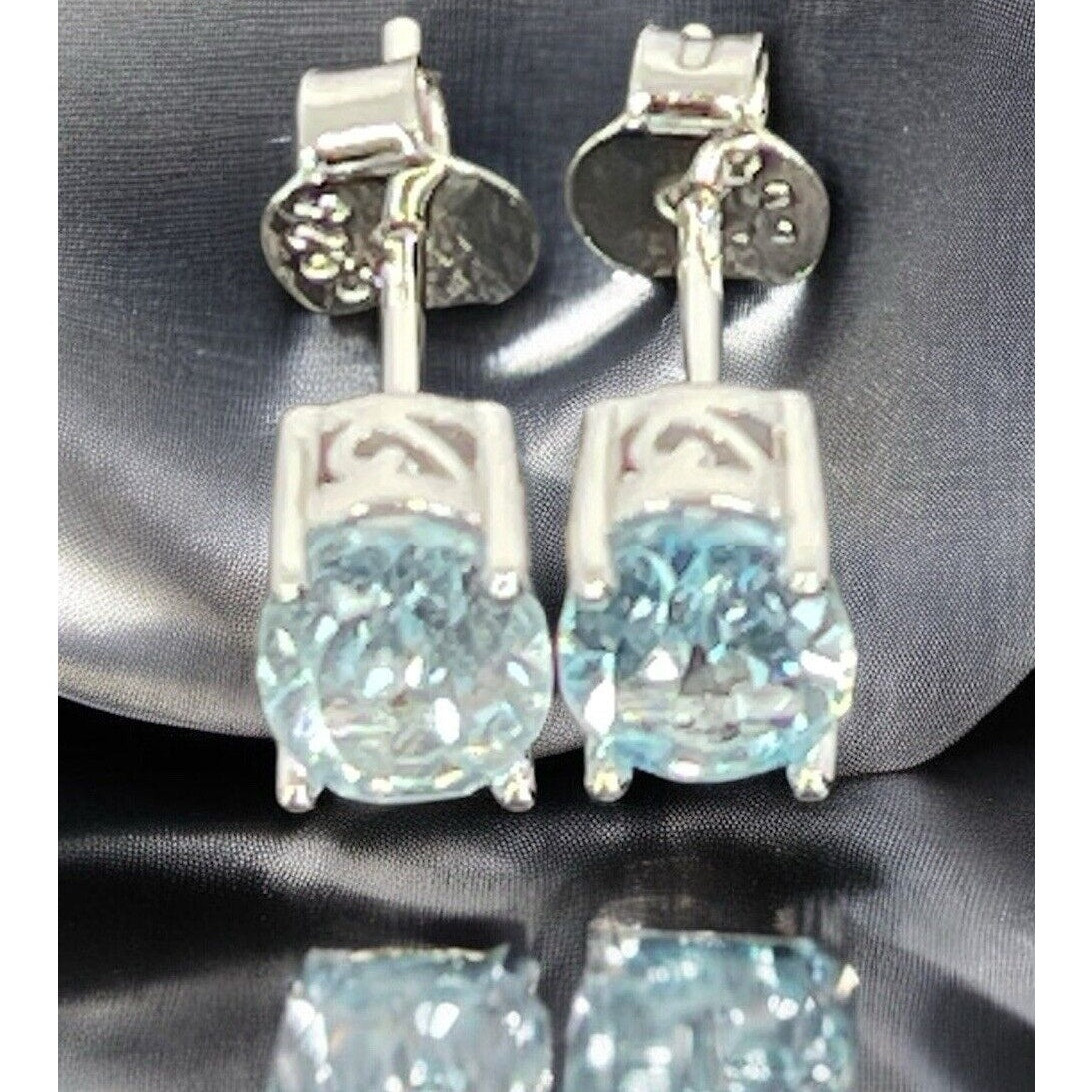 LUXY Gems Natural Blue Topaz Sterling Silver Earrings (1.8 cts.) Luxury Fashion