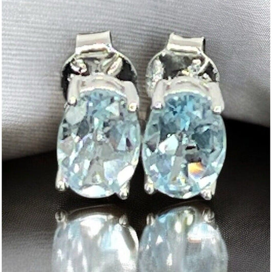 LUXY Gems Natural Blue Topaz Sterling Silver Earrings (1.8 cts.) Luxury Fashion