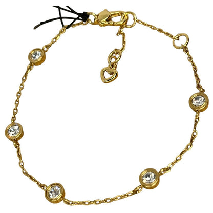 Kate Spade Gold Plated Crystal Station Bracelet CZ Chic Stunning Trendy Fashion