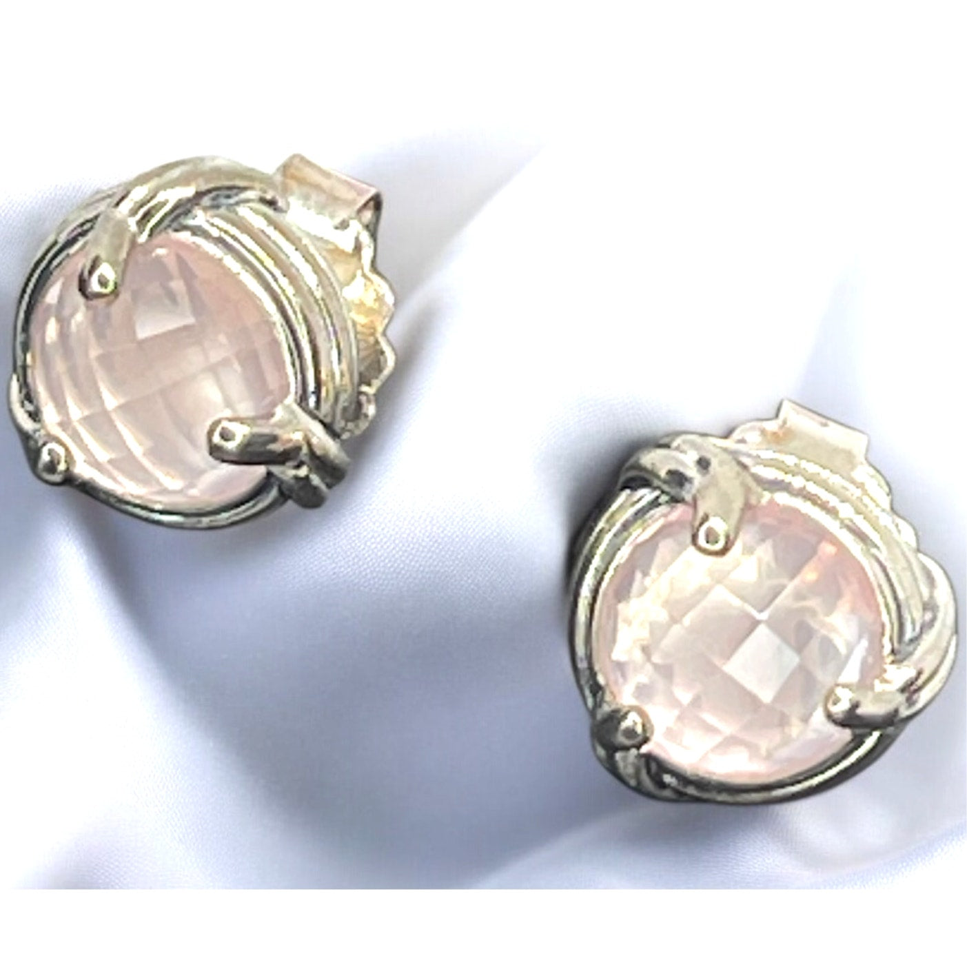 Peter Thomas Roth Natural Rose Quartz Sterling Silver Earrings (4.5 cts.) Luxury