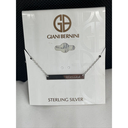 Sterling Silver Blessed Pendant Necklace Elegant Stylish Chic Fashion Trendy NWT