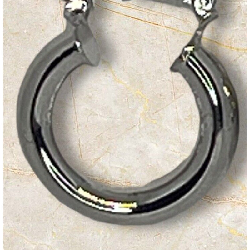 Rhodium Plated Hoop Earrings Shiny Stylish Fashion Chic Trendy Elegant Stunning